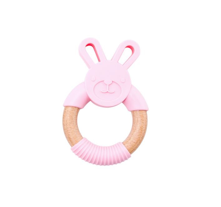Pink Rabbit Silicone Teether