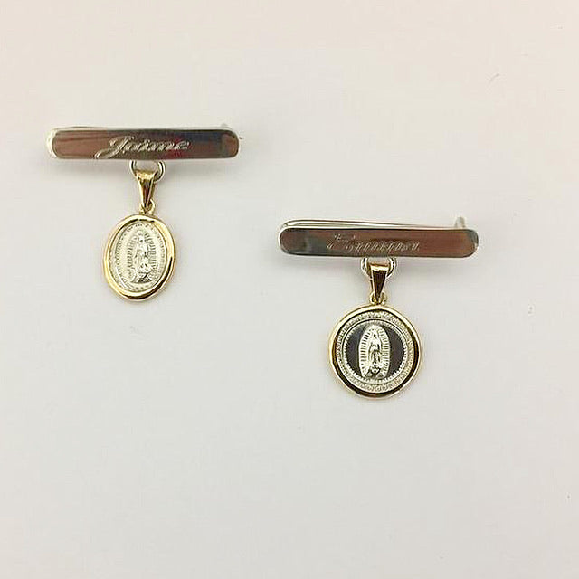 Small Virgin Medal & Silver Brooch