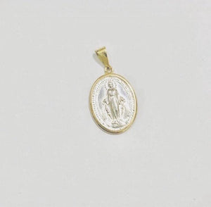 Broche de Plata con Medalla Mini Milagrosa Oval Biselada